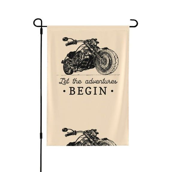 Easygdp Let The Adventure Begin Garden Flag Yard Flag Welcome Flag, Double-Sided, Weather Resistant for Outdoor Decor - 28"x40"