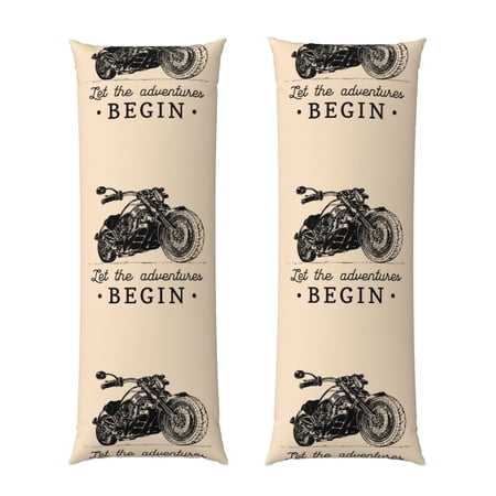Easygdp Let The Adventure Begin Long Body Pillowcase - Super Soft Microfiber Body Pillow Case - Envelope Closure, Cool, Anti-Fading- 20x54 in