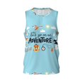thumbnail image 1 of Easygdp Let's Go on an Adventure Men's Mesh Basketball Jersey Quick Drying Sleeveless Shirts Fitted Muscle Tank Tops Sport Round Neck T-Shirt - Small, 1 of 9