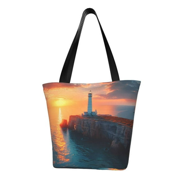 Easygdp Lighthouse At Sunset Coast Shoulder Bags for Women,Crossbody Bags Shoulder Purse Handbag for Women