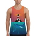 thumbnail image 1 of Easygdp Lighthouse and Whale Men's Tank Top, Sleeveless Muscle T Shirts, Breathable, Quick-Dry, Loose for Gym, Running, Fitness - 3X-Large, 1 of 9