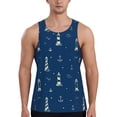 thumbnail image 1 of Easygdp Lighthouses and Anchors Men's Tank Top, Sleeveless Muscle T Shirts, Breathable, Quick-Dry, Loose for Gym, Running, Fitness - X-Large, 1 of 9
