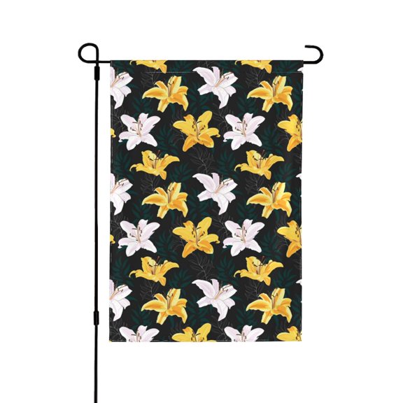 Easygdp Lilies Flowers Garden Flag Yard Flag Welcome Flag, Double-Sided, Weather Resistant for Outdoor Decor - 28"x40"