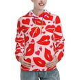 thumbnail image 1 of Easygdp Lips Kiss Womens Casual Hoodies Sweatshirts Long Sleeve Pullover Fall Pullover Tops Outfits Winter Clothes-Small, 1 of 7