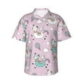 thumbnail image 1 of Easygdp Llama Unicorn and Rainbow Men's Hawaiian Shirts Print Lapel Short Sleeve for Beach, vacation, party, casual occasions - X-Large, 1 of 9