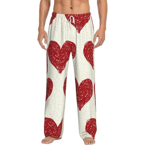 Easygdp Love Men's Pajama Pant, Sleep Elastic Waistband Lounge Pants - Medium