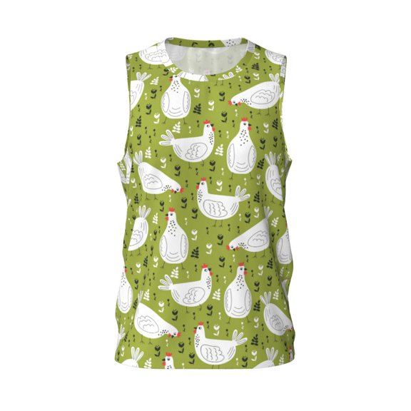 Easygdp Lovely Chickens Men's Mesh Basketball Jersey Quick Drying Sleeveless Shirts Fitted Muscle Tank Tops Sport Round Neck T-Shirt - 4X-Large