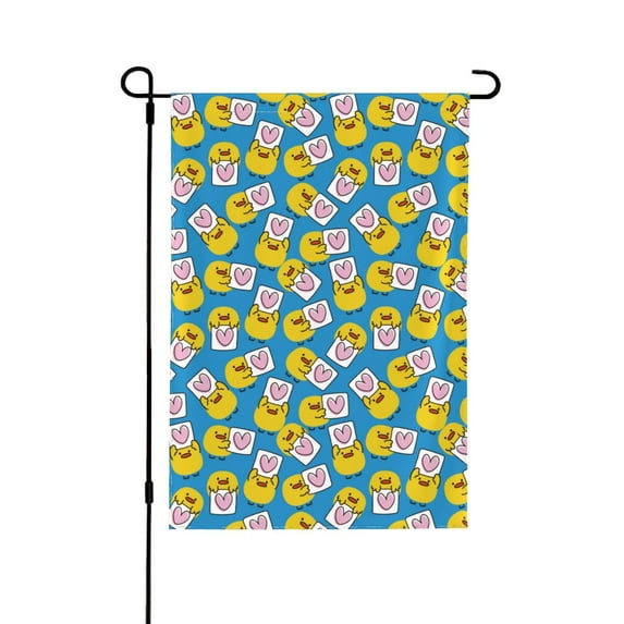 Easygdp Lovely Duck Garden Flag Yard Flag Welcome Flag, Double-Sided, Weather Resistant for Outdoor Decor - 12.5"x18"