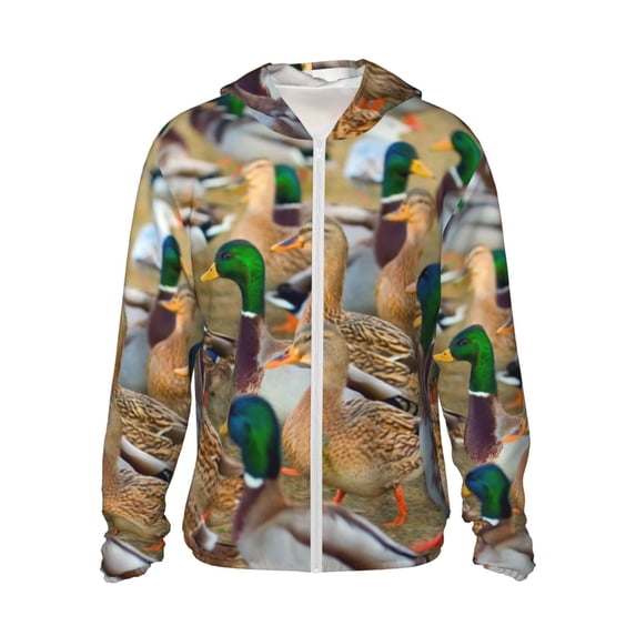 Easygdp Mallard Ducks Lightweight Long Sleeve Sun Shirt Sports long-Sleeved Sun Protective Clothing, Quick Drying Breathable-Small