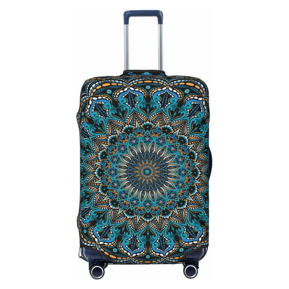 Easygdp Mandala Print Elastic and Washable Suitcase Protective Cover with Hidden Zipper Fits 18-32 inch Luggage -Small