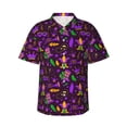 thumbnail image 1 of Easygdp Mardi Gra2 Men's Hawaiian Shirts Print Lapel Short Sleeve for Beach, vacation, party, casual occasions - Small, 1 of 9