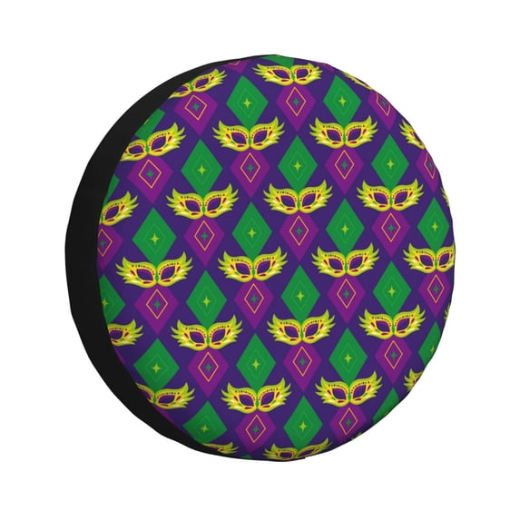 Easygdp Mardi Gras Carnival3 Wheel Sun Guard, Spare Tire Cover,Universal Trailer Suv Truck Camper Travel,Easy To Install And Remove -14 Inch