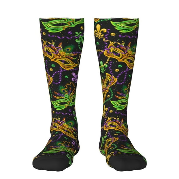 Easygdp Mardi Gras Surface Fashionable Adult Sockings&Sports Sockings&Breathable Sockings, Non-Pilling,Contrasting Color Design