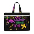 thumbnail image 1 of Easygdp Mardi Gras with Flamingo Canvas Document Bag File Bag Handle Business Briefcase Bag A4 File Organizer Organizer Handbag Briefcase, 1 of 8