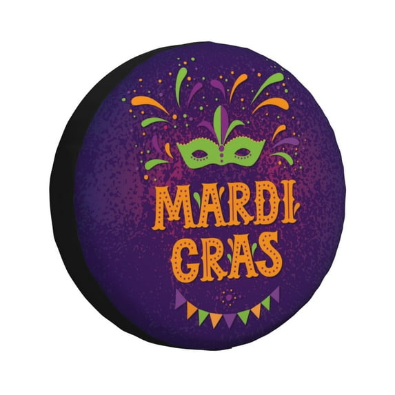 Easygdp Mardi Gras2 Automobile Tire Dust Cover, 14-17in Spare Tire Cover Universal Fit for Trailer, Car, Truck, SUV, Jeep - 17 inch