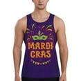 thumbnail image 1 of Easygdp Mardi Gras2 Men's Tank Top, Sleeveless Muscle T Shirts, Breathable, Quick-Dry, Loose for Gym, Running, Fitness - Small, 1 of 9