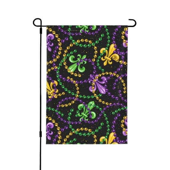 Easygdp Mardi Gras6 Garden Flag Yard Flag Welcome Flag, Double-Sided, Weather Resistant for Outdoor Decor - 28"x40"