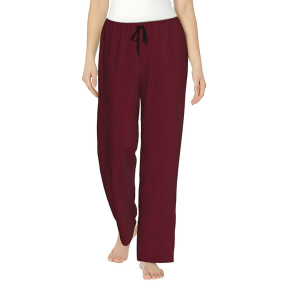 Easygdp Maroon Women's Drawstring Pajama Pants | Lounge Joggers Sweatpants | Comfy Sleepwear | Yoga Pants-