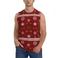 thumbnail image 1 of Easygdp Merry Christmas Men's Breathable Tank Tops Sleeveless Sporty T Shirts for Basketball, Mountaineering, Bodybuilding -Large, 1 of 8