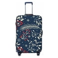 thumbnail image 1 of Easygdp Merry Christmas Winter Leaves Snowflakes Print Elastic and Washable Suitcase Protective Cover with Hidden Zipper Fits 18-32 inch Luggage -X-Large, 1 of 9