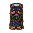 thumbnail image 1 of Easygdp Mexican Flower Traditional1 Men's Mesh Basketball Jersey Quick Drying Sleeveless Shirts Fitted Muscle Tank Tops Sport Round Neck T-Shirt - Medium, 1 of 9