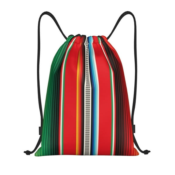 Easygdp Mexican Serape Blanket Stripes Drawstring Backpack, Beach Sackpack, Travel Sackpack Lightweight for Sports, Gym, Travel, Swimming -