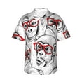 thumbnail image 1 of Easygdp Monkey Men's Hawaiian Shirts Print Lapel Short Sleeve for Beach, vacation, party, casual occasions - Small, 1 of 9