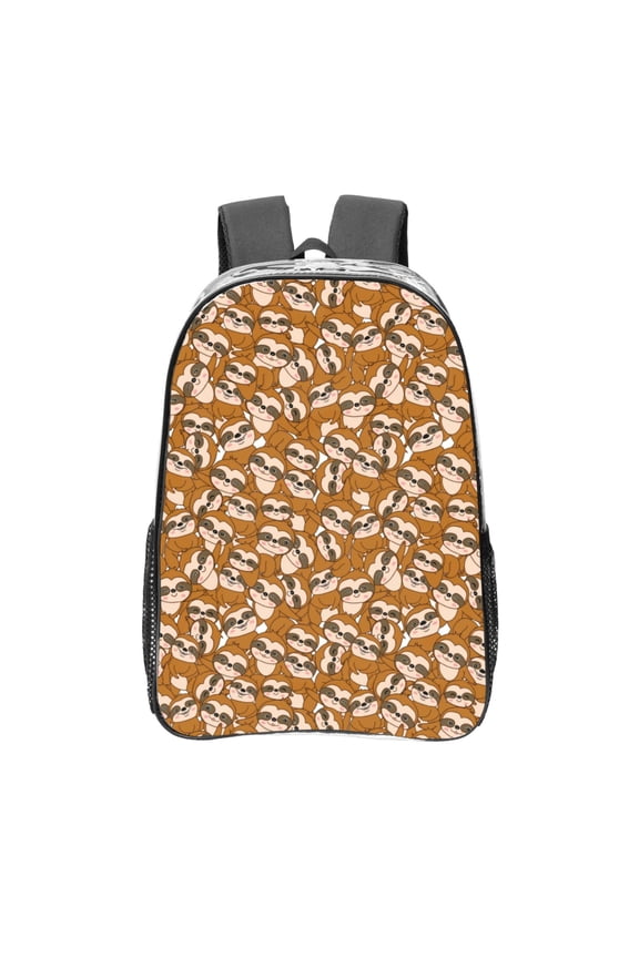 Monkey Sloth Clear Backpack, Transparent Bookbag for School for Women Men, Capacity Clear Bag for College, Travel