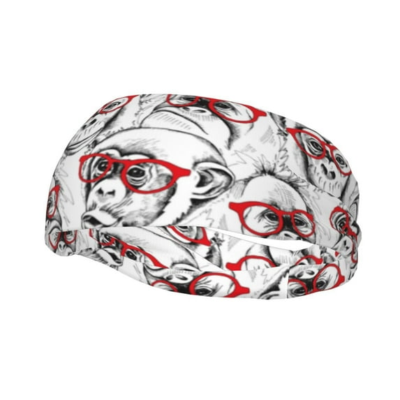 Easygdp Monkey Sports Headband Non Slip Headband Unisex for Head Circumference 19.6 - 22.4 inch