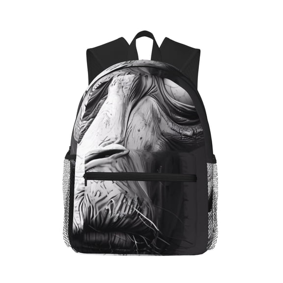 Easygdp Monochrome Giraffe Expression Casual Laptop Backpack, Backpack for School, Travel, Business