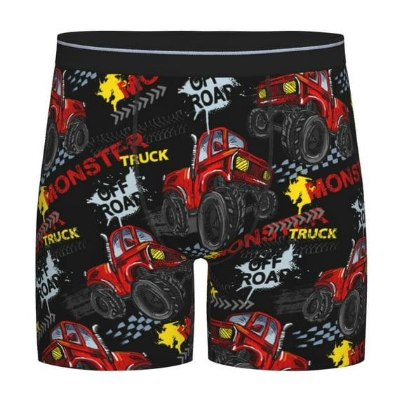 Easygdp Monster Truck Men's Boxer Briefs Men’s Underwear Boxer Briefs for Men