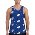 thumbnail image 1 of Easygdp Moon Lamb Men's Tank Top, Sleeveless Muscle T Shirts, Breathable, Quick-Dry, Loose for Gym, Running, Fitness - Small, 1 of 9