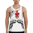 thumbnail image 1 of Easygdp Moose Kissing Under Mistletoe Men's Tank Top, Sleeveless Muscle T Shirts, Breathable, Quick-Dry, Loose for Gym, Running, Fitness - Large, 1 of 9