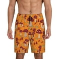thumbnail image 1 of Easygdp Mushroom Men's Short Pajama Pants, Sleep Shorts, Household Pants, Casual Pants with Pockets - Small, 1 of 9