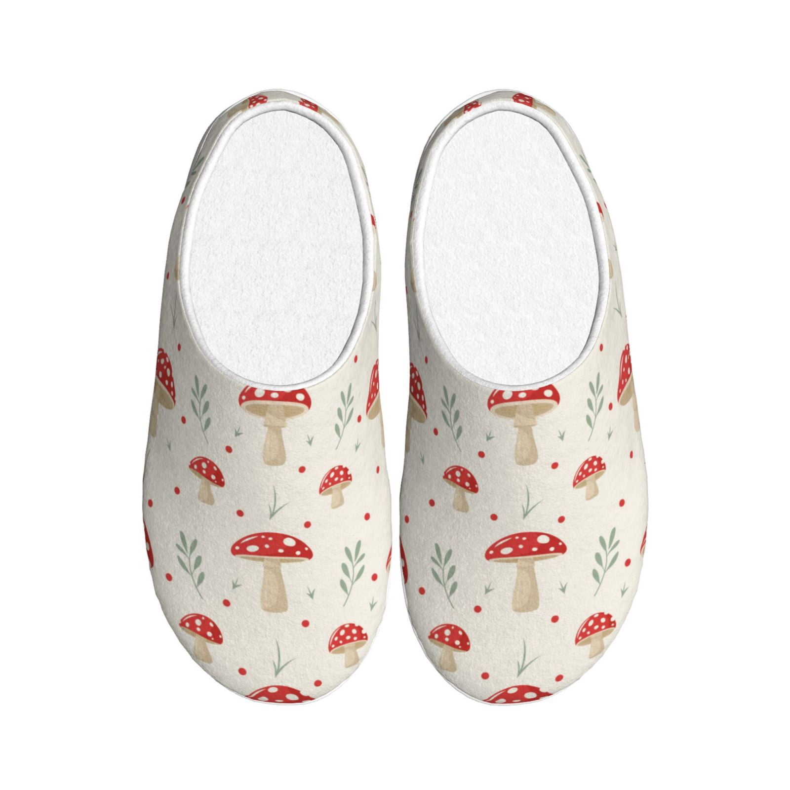 Pink Mushroom Three Hedgehogs Pattern Print Premium Home Slippers