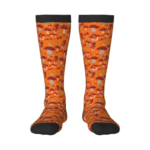 Easygdp Mushroom Soccer Socks Sport Knee High Socks Calf Compression Athletic Socks for Men and Women