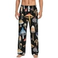 thumbnail image 1 of Easygdp Mushrooms and Autumn Leaves Men's Pajama Pant, Sleep Elastic Waistband Lounge Pants - XX-Large, 1 of 9