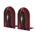 thumbnail image 1 of Easygdp Mysterious Hooded Wolf 2 Pcs Bookend Large Capacity Office Book Ends for Home Office Library School Study Decoration, 1 of 8