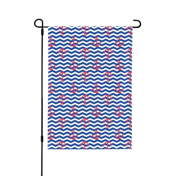 Easygdp Nautical Anchors Garden Flag Yard Flag Welcome Flag, Double-Sided, Weather Resistant for Outdoor Decor - 28"x40"
