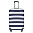 thumbnail image 1 of Easygdp Navy Blue And White Stripes Print Elastic and Washable Suitcase Protective Cover with Hidden Zipper Fits 18-32 inch Luggage -Large, 1 of 9