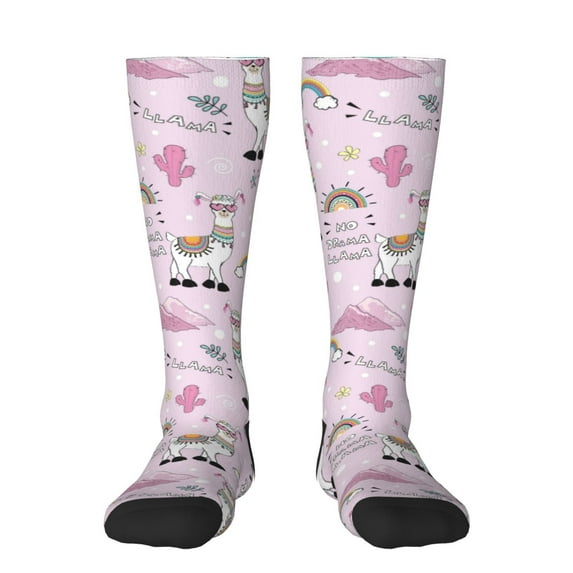Easygdp No Drama Llama Fashionable Adult Sockings&Sports Sockings&Breathable Sockings, Non-Pilling,Contrasting Color Design