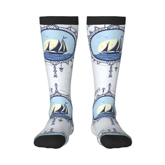 Easygdp Not All Who Wander Are Lost2 Soccer Socks Sport Knee High Socks Calf Compression Athletic Socks for Men and Women