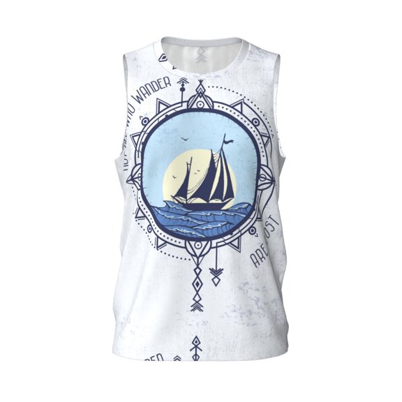 Easygdp Not All Who Wander Are Lost2 Men's Mesh Basketball Jersey Quick Drying Sleeveless Shirts Fitted Muscle Tank Tops Sport Round Neck T-Shirt - Large