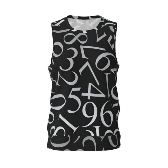 Easygdp Numbers Men's Mesh Basketball Jersey Quick Drying Sleeveless Shirts Fitted Muscle Tank Tops Sport Round Neck T-Shirt - Small