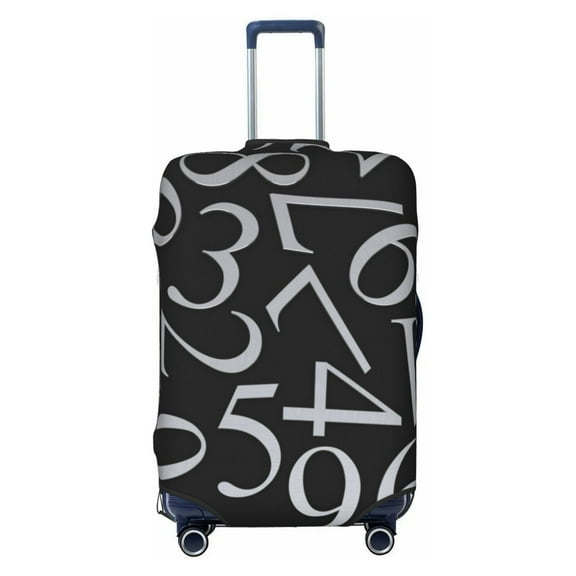 Easygdp Numbers Print Elastic and Washable Suitcase Protective Cover with Hidden Zipper Fits 18-32 inch Luggage -Large