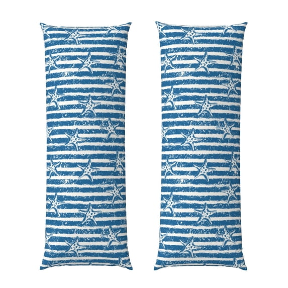 Easygdp Ocean on Striped Long Body Pillowcase - Super Soft Microfiber Body Pillow Case - Envelope Closure, Cool, Anti-Fading- 20x54 in