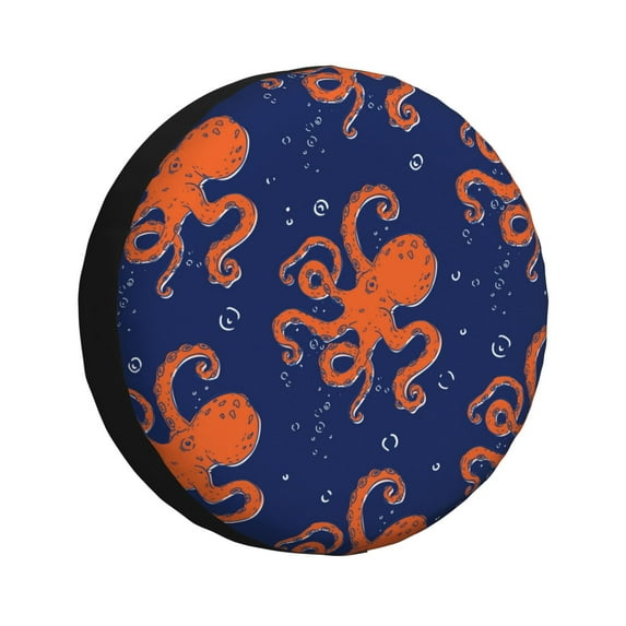Easygdp Octopus Automobile Tire Dust Cover, 14-17in Spare Tire Cover Universal Fit for Trailer, Car, Truck, SUV, Jeep - 15 inch