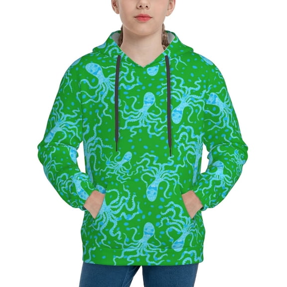 Easygdp Octopus1 Boys Hoodie Kids Sweatshirt Youth Pullover With Hood-X-Large