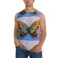 thumbnail image 1 of Easygdp Oil Painting Beautiful Butterfly Men's Breathable Tank Tops Sleeveless Sporty T Shirts for Basketball, Mountaineering, Bodybuilding -Large, 1 of 8