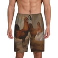 thumbnail image 1 of Easygdp Oil Painting Chicken And Duck Men's Short Pajama Pants, Sleep Shorts, Household Pants, Casual Pants with Pockets - XX-Large, 1 of 9